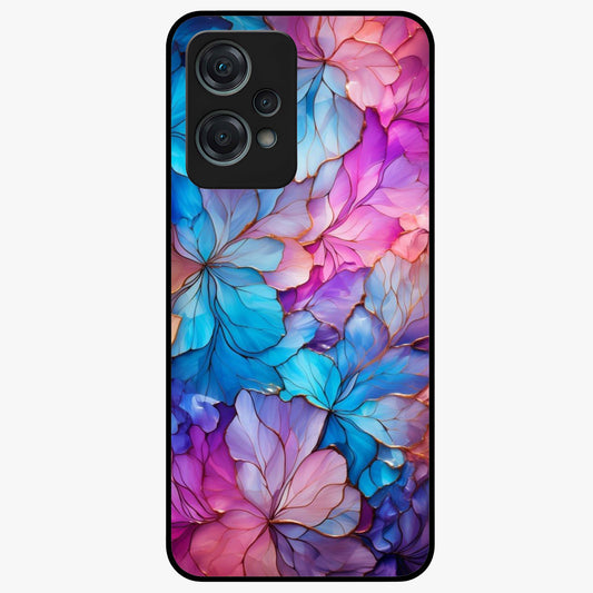 Radiant Floral Whirl Glass Case for 1+Nord Ce 2 Lite artistic front view featuring swirling floral artwork