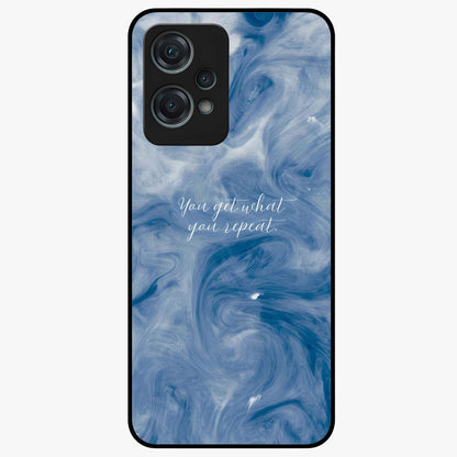 Repeat Your Destiny Glass Case for 1+Nord Ce 2 Lite motivational front view featuring bold typography artwork