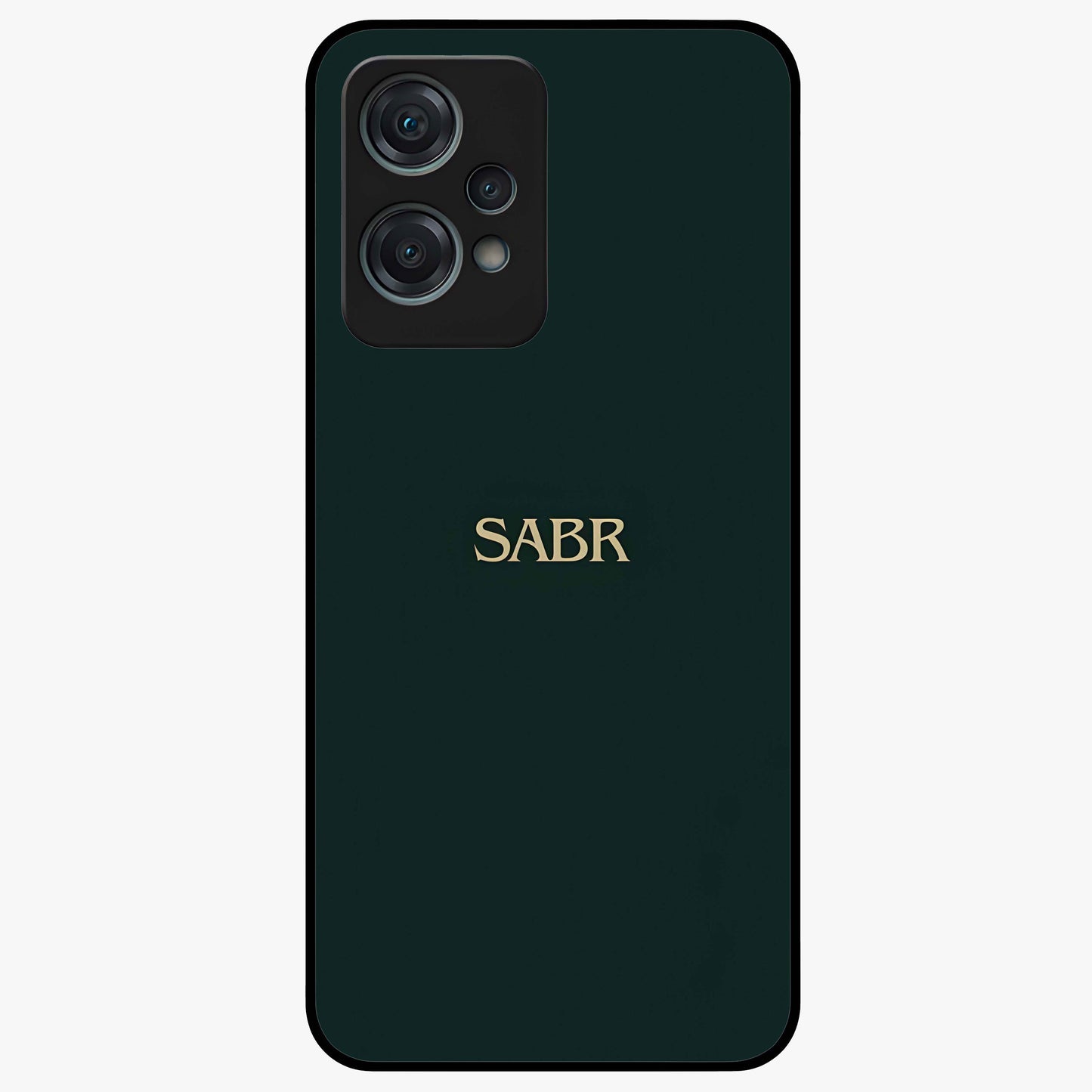 Sabr Minimal Patience Glass Case for 1+Nord Ce 2 Lite clean front view featuring minimalist typography artwork