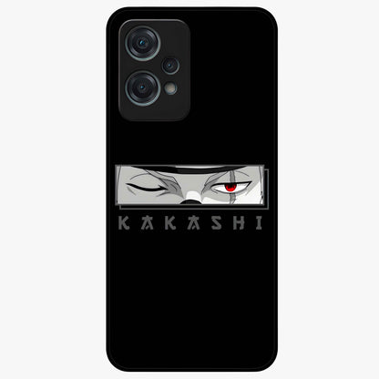 Scarlet Ninja Gaze Glass Case for 1+Nord Ce 2 Lite striking front view featuring ninja inspired artwork in crimson tones