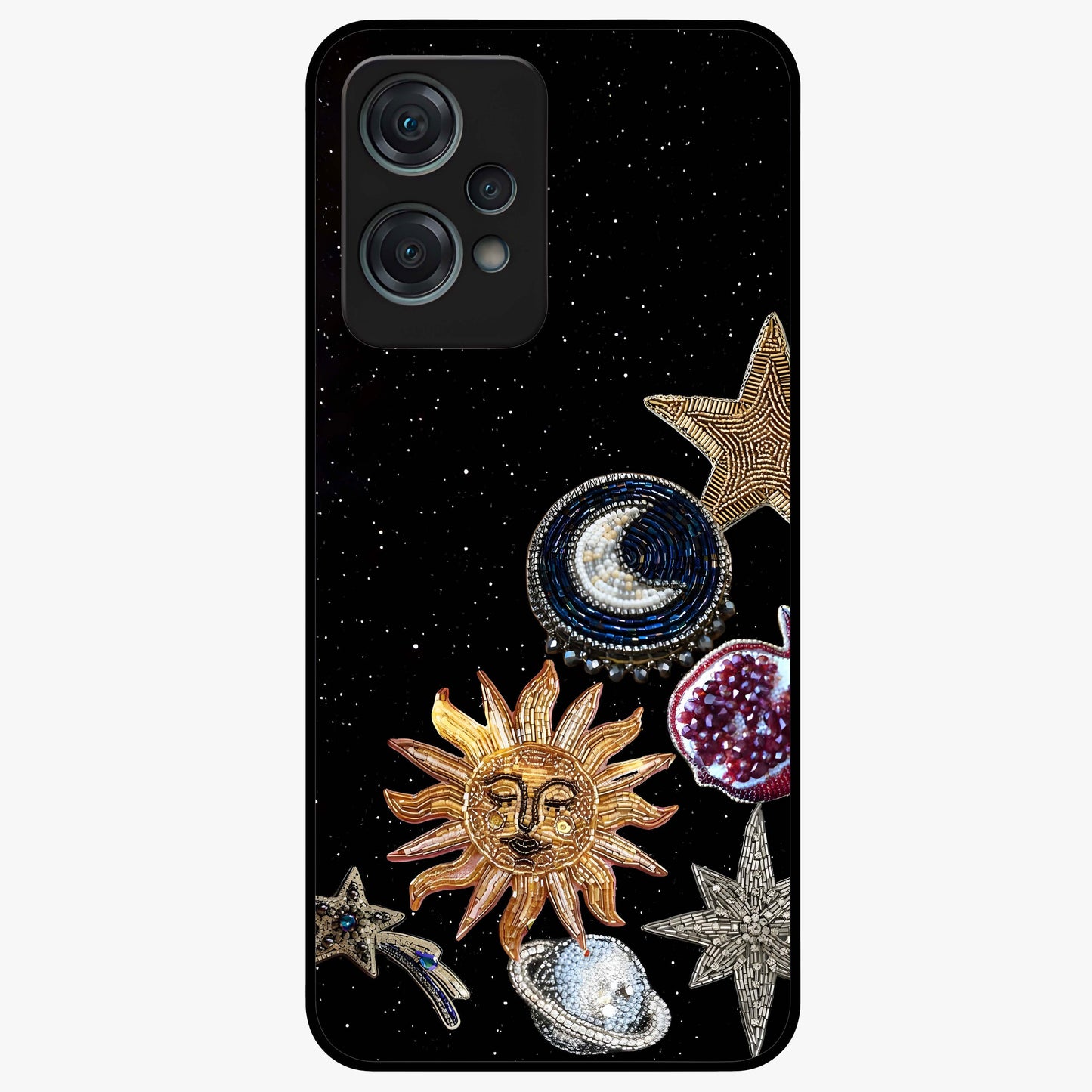 Scarlet Sky Flight Glass Case for 1+Nord Ce 2 Lite dramatic front view featuring bold sky inspired artwork in scarlet tones