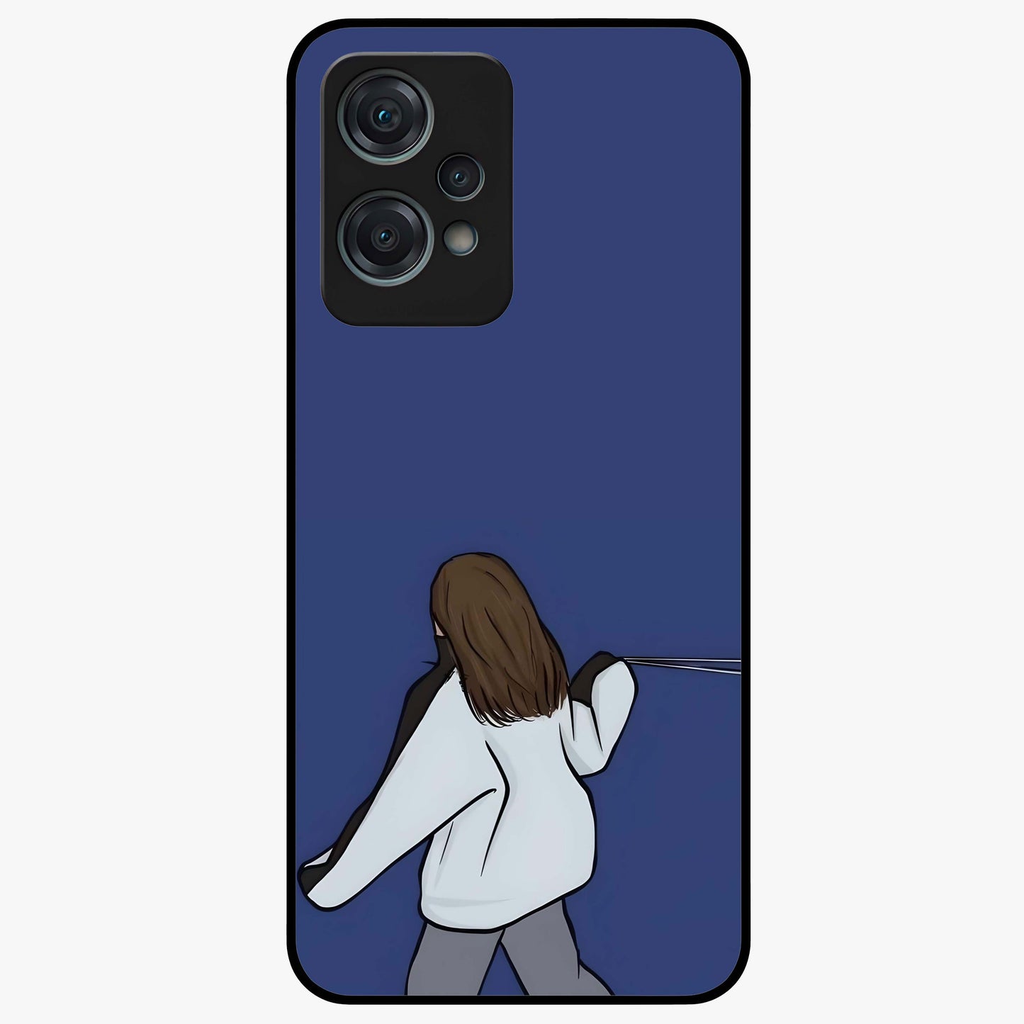 Silent Distance Love Glass Case for 1+Nord Ce 2 Lite emotional front view featuring romantic artwork in soft muted tones