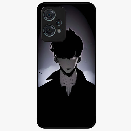 Silent Shadow Awakening Glass Case for 1+Nord Ce 2 Lite intense front view featuring dark warrior inspired artwork