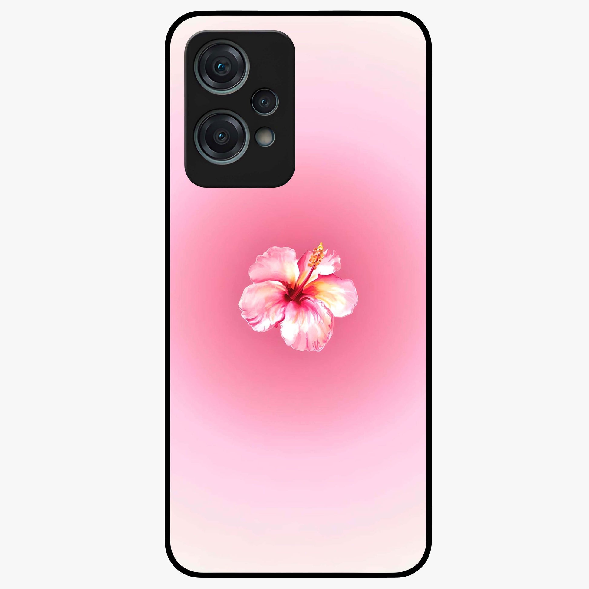 Soft Petal Serenity Glass Case for 1+Nord Ce 2 Lite elegant front view featuring gentle floral artwork in muted tones