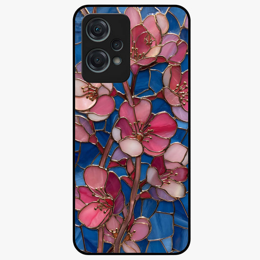 Stained Bloom Grace Glass Case for 1+Nord Ce 2 Lite elegant front view featuring stained glass inspired floral artwork