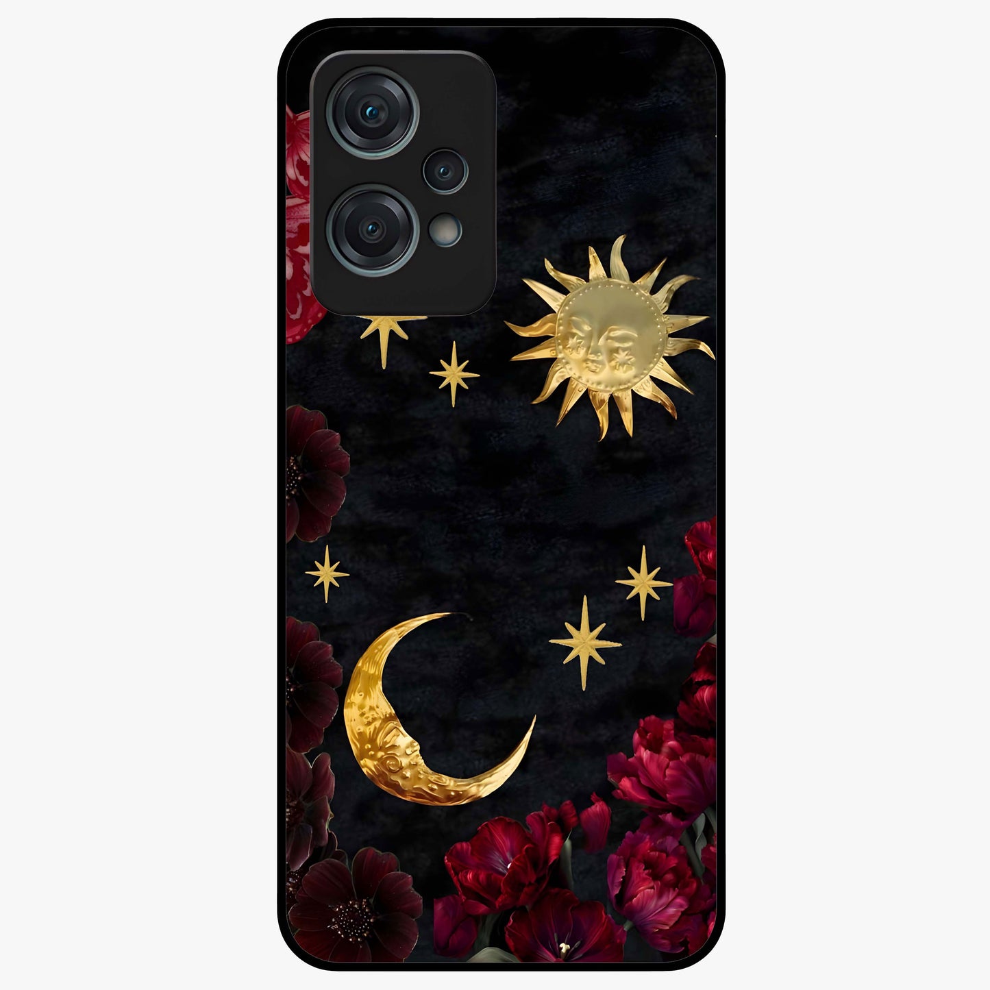 Sunflower Custom Name Glass Case for 1+Nord Ce 2 Lite bright front view featuring sunflower artwork with personalized name detail