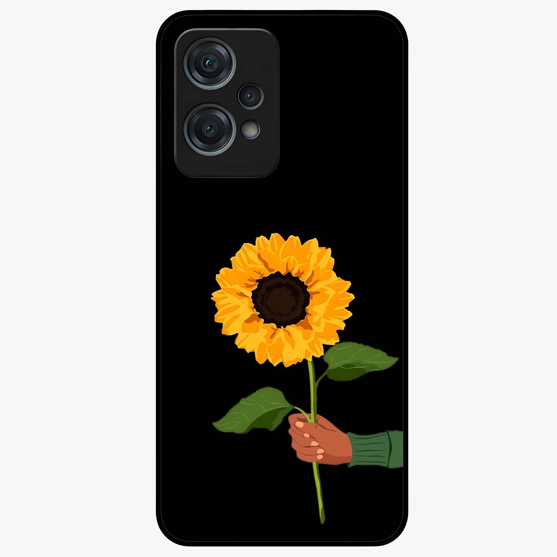 Sun Moon Stormy Sky Glass Case for 1+Nord Ce 2 Lite dramatic front view featuring sun and moon artwork over stormy sky