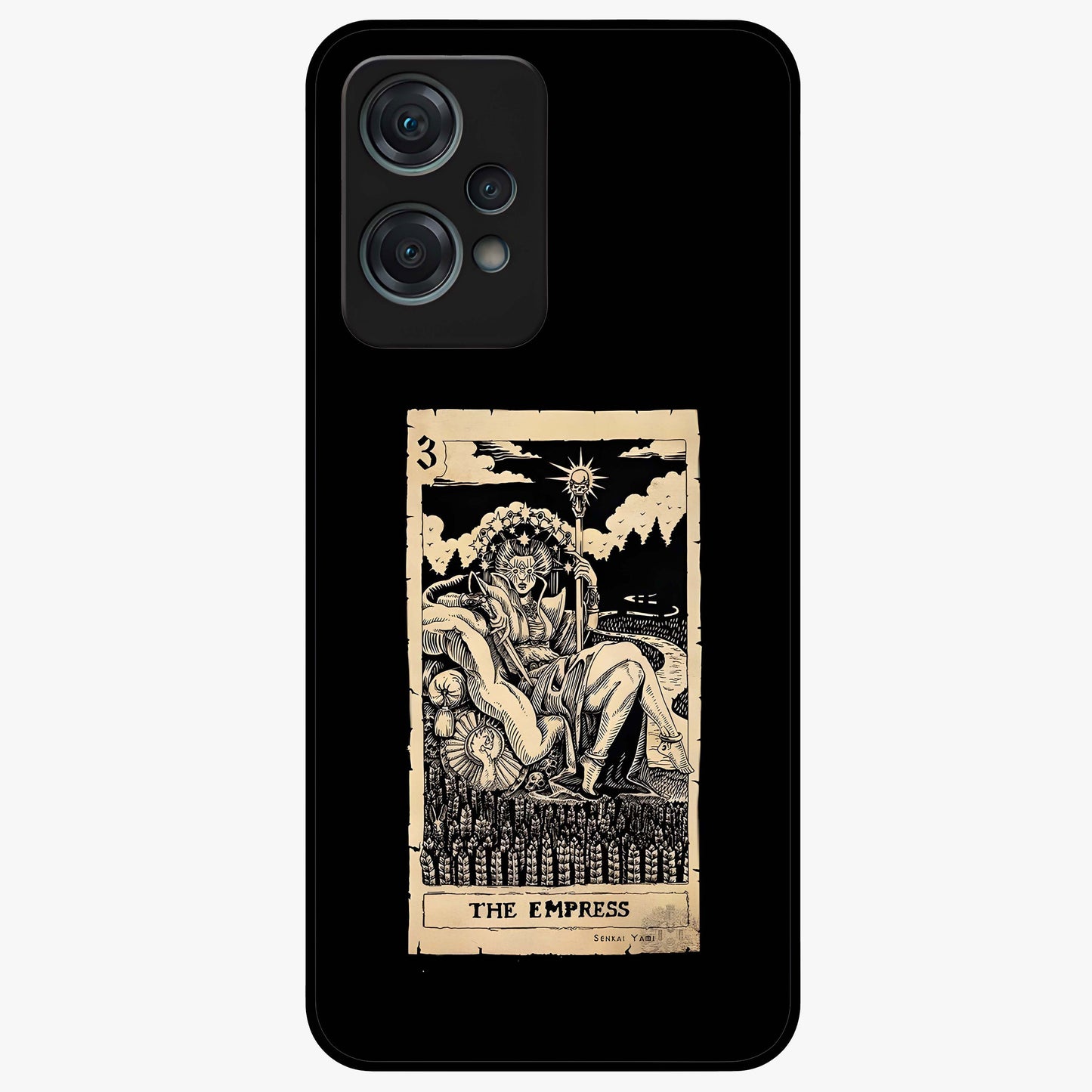 The Empress Glass Case for 1+Nord Ce 2 Lite regal front view featuring royal inspired artistic artwork