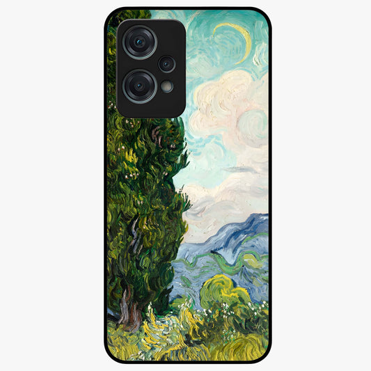 Van Gogh Vintage Art Glass Case for 1+Nord Ce 2 Lite elegant front view featuring classic vintage inspired artwork