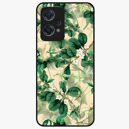 Verdant Garden Whispers Glass Case for 1+Nord Ce 2 Lite serene front view featuring lush green floral artwork