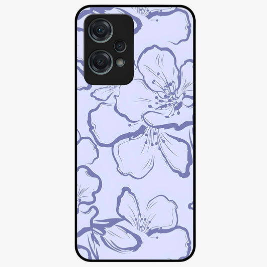 Violet Sketch Garden Glass Case for 1+Nord Ce 2 Lite artistic front view featuring floral sketch artwork in violet tones