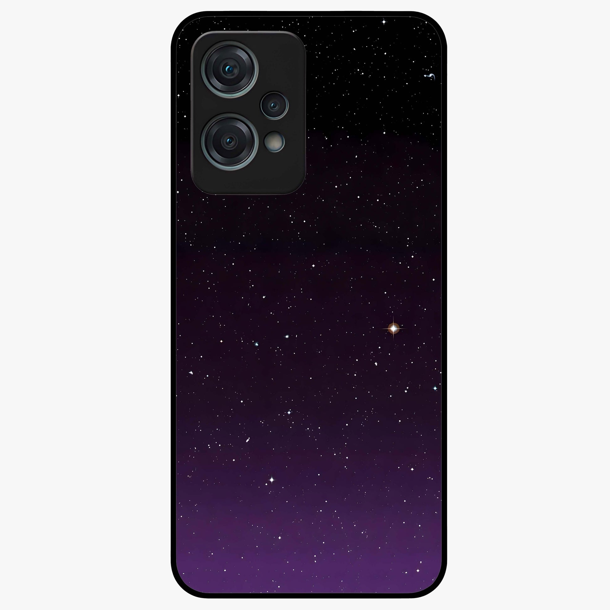 Violet and Black Shade Glass Case for 1+Nord Ce 2 Lite striking front view featuring deep violet and black gradient artwork