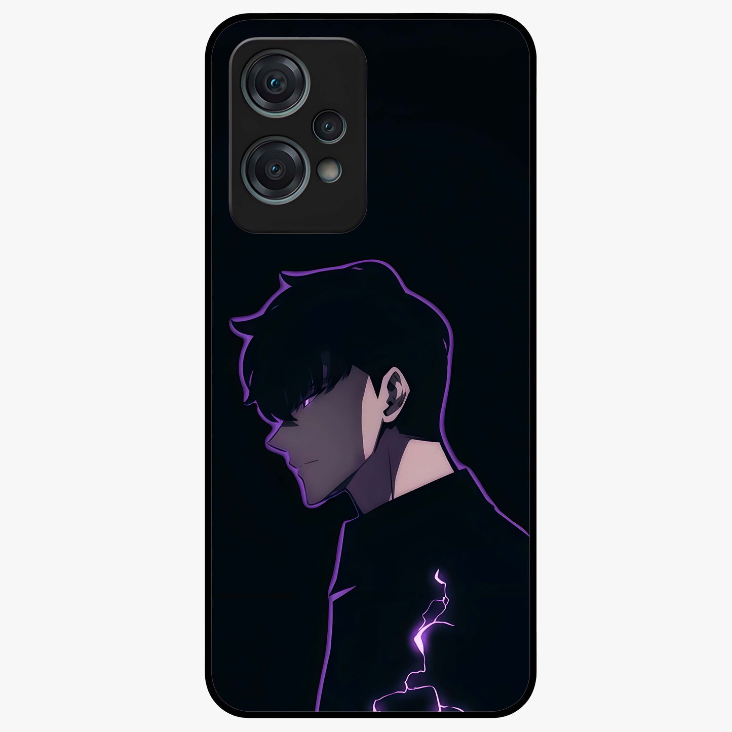 Void Lightning Phantom Glass Case for 1+Nord Ce 2 Lite electrifying front view featuring lightning inspired dark artwork