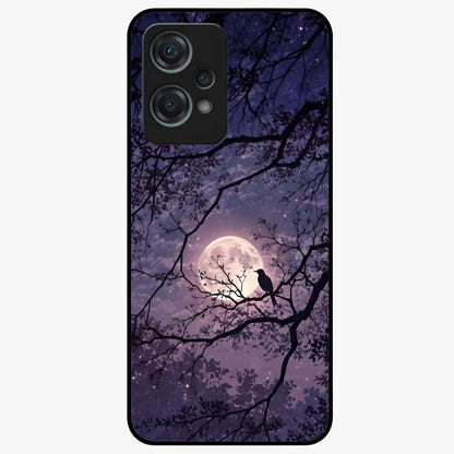 Whispering Moon Silence Glass Case for 1+Nord Ce 2 Lite serene front view featuring moon inspired artwork in calm night tones
