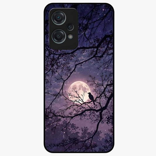 Whispering Moon Silence Glass Case for 1+Nord Ce 2 Lite serene front view featuring moon inspired artwork in calm night tones