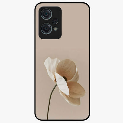 Whispering Petals Glass Case for 1+Nord Ce 2 Lite graceful front view featuring subtle floral artwork with airy vibe