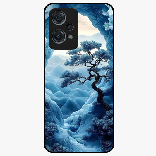 Winter Gate View Glass Case for 1+Nord Ce 2 Lite serene front view featuring snowy gate landscape artwork