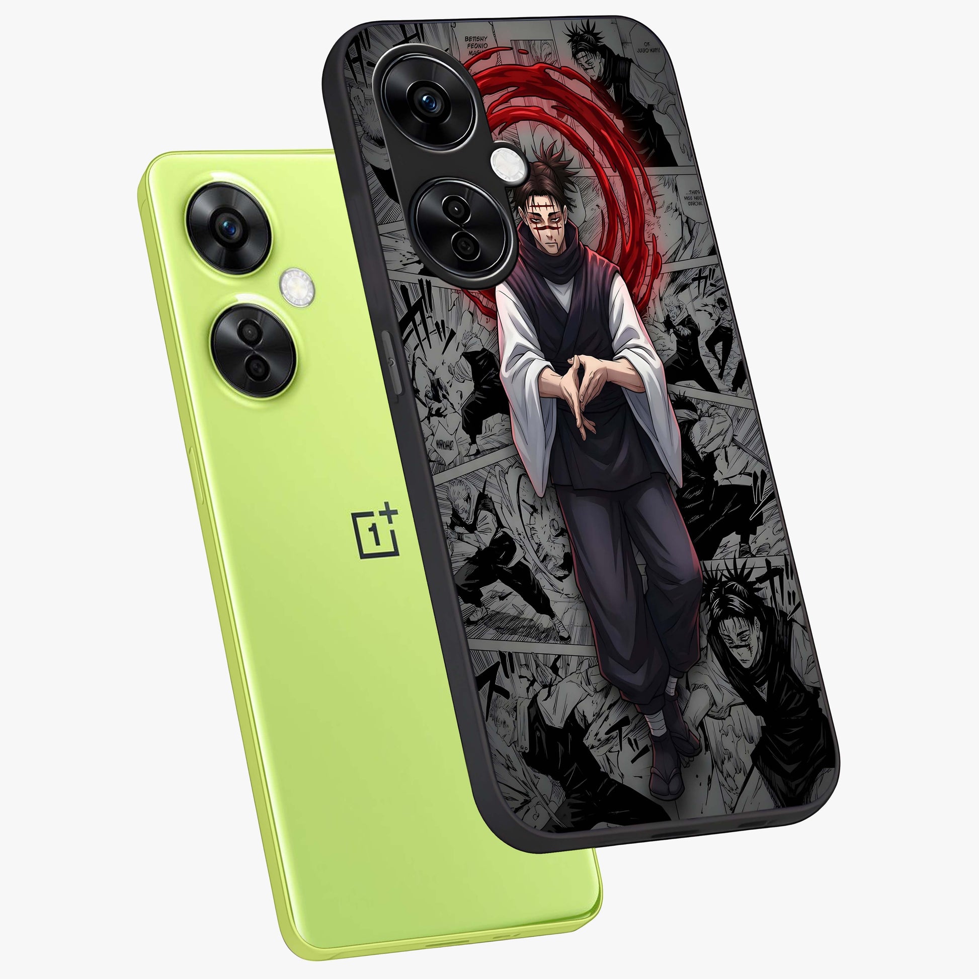 Cursed Ritual Ascension Glass Case for 1+Nord CE 3 Lite angled mockup showcasing glossy finish and intense gothic detailing
