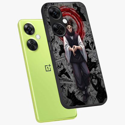 Cursed Ritual Ascension Glass Case for 1+Nord CE 3 Lite angled mockup showcasing glossy finish and intense gothic detailing