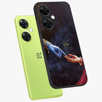 Divine Touch Eternal Glass Case for 1+Nord CE 3 Lite angled mockup showcasing glossy finish and elegant design tones
