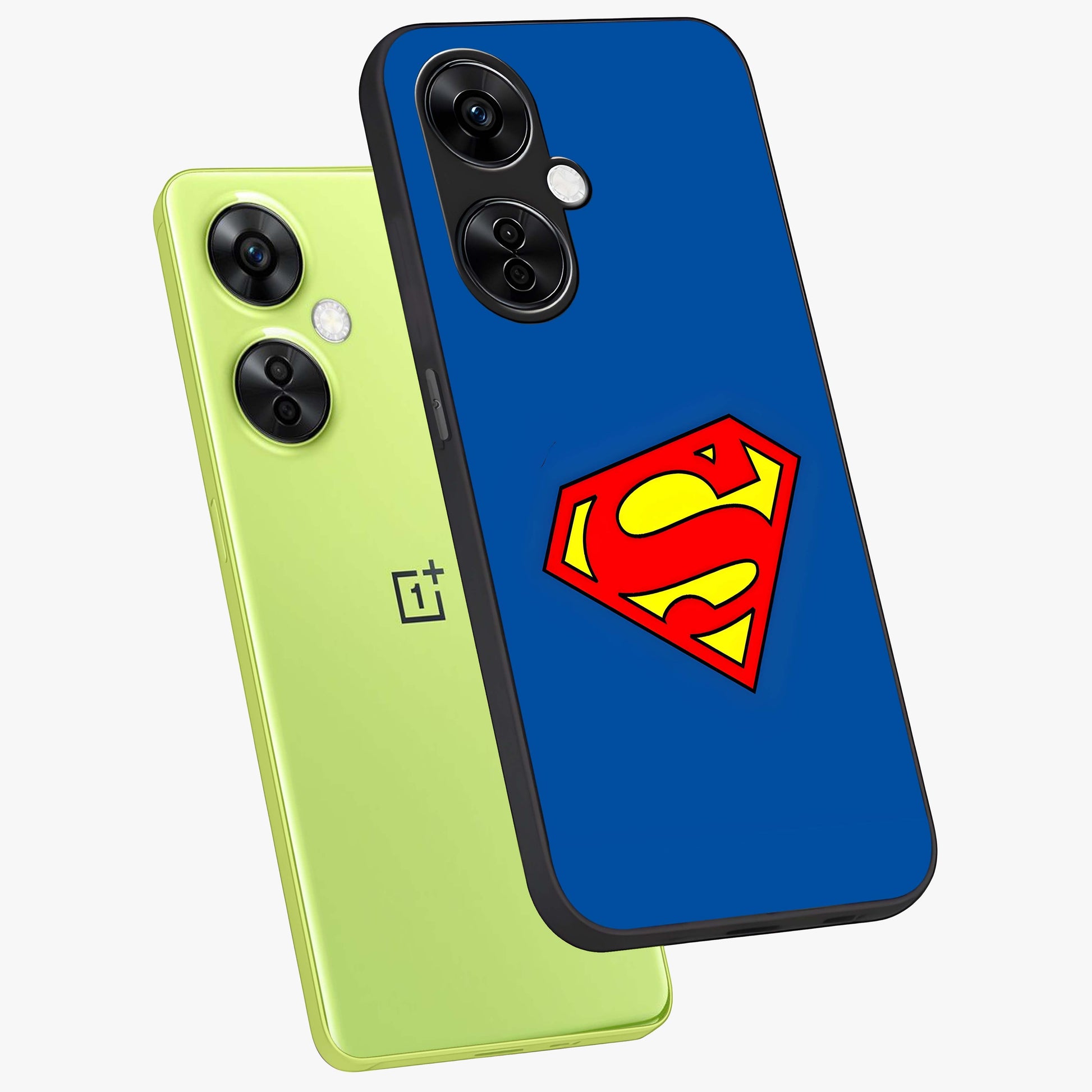 Legendary Hero Emblem Glass Case for 1+Nord CE 3 Lite angled mockup showcasing glossy glass finish and strong graphic detailing