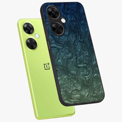 Marble Dream Blur Glass Case for 1+Nord CE 3 Lite angled mockup showcasing glossy finish and smooth gradient tones