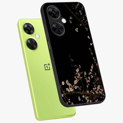 Petal Moon Light With Custom Name Glass Case for 1+Nord CE 3 Lite angled mockup showcasing glossy finish and soft luminous tones