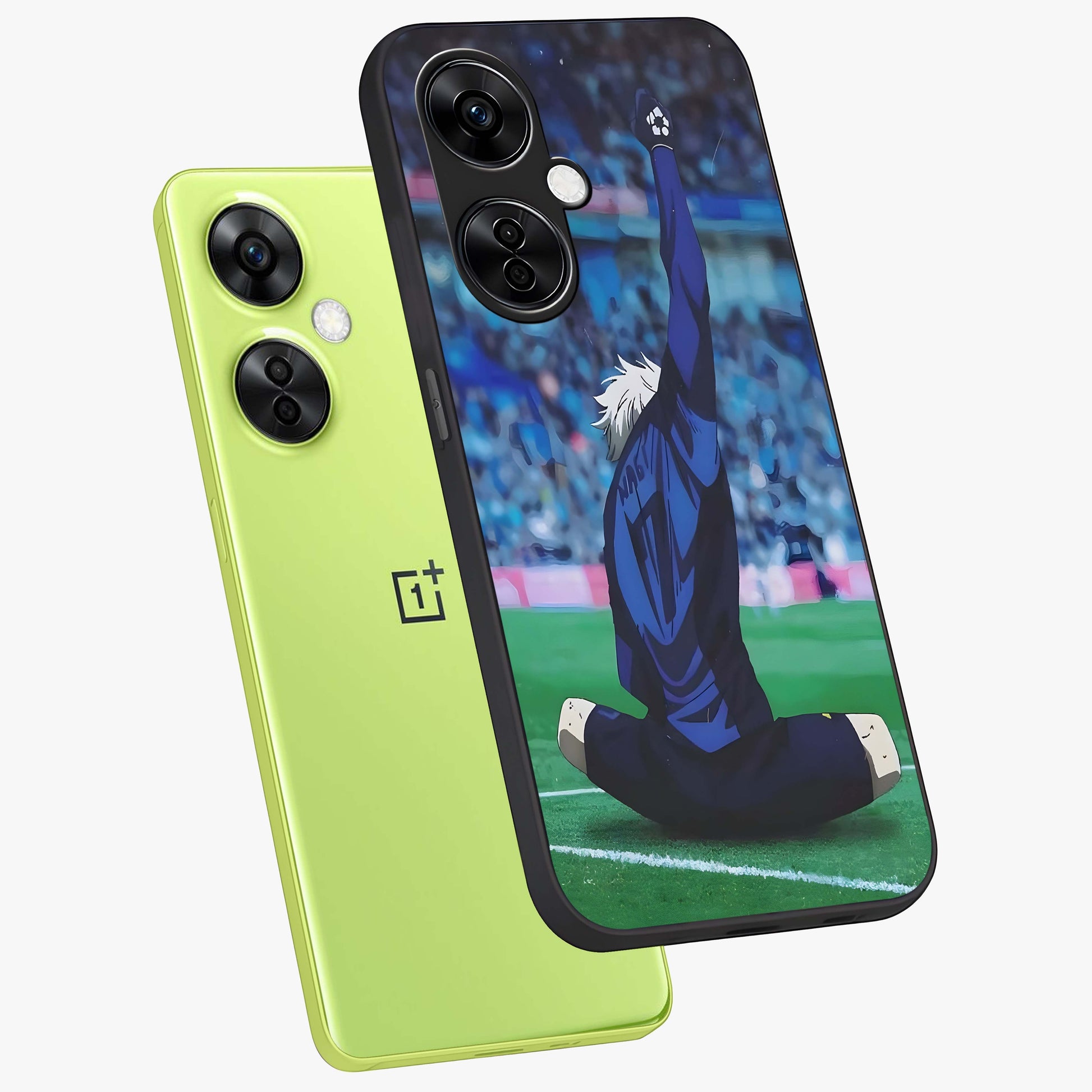 Victory Silence Anthem Glass Case for 1+Nord CE 3 Lite angled mockup showcasing glossy finish and strong dramatic tones
