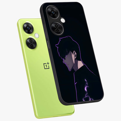 Void Lightning Phantom Glass Case for 1+Nord CE 3 Lite angled mockup showcasing glossy finish and high contrast detailing