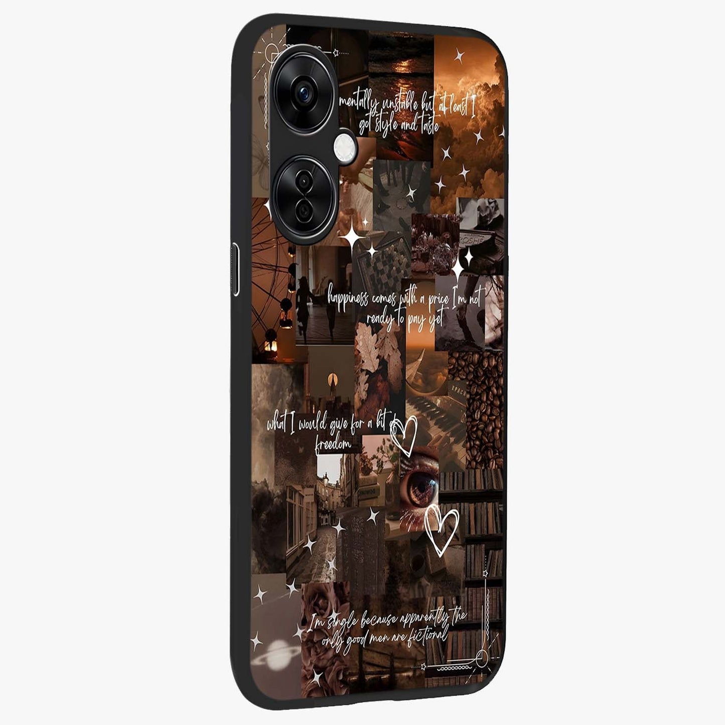Bittersweet Aesthetic Chaos Glass Case for 1+Nord CE 3 Lite side perspective highlighting vibrant textures and premium detailing