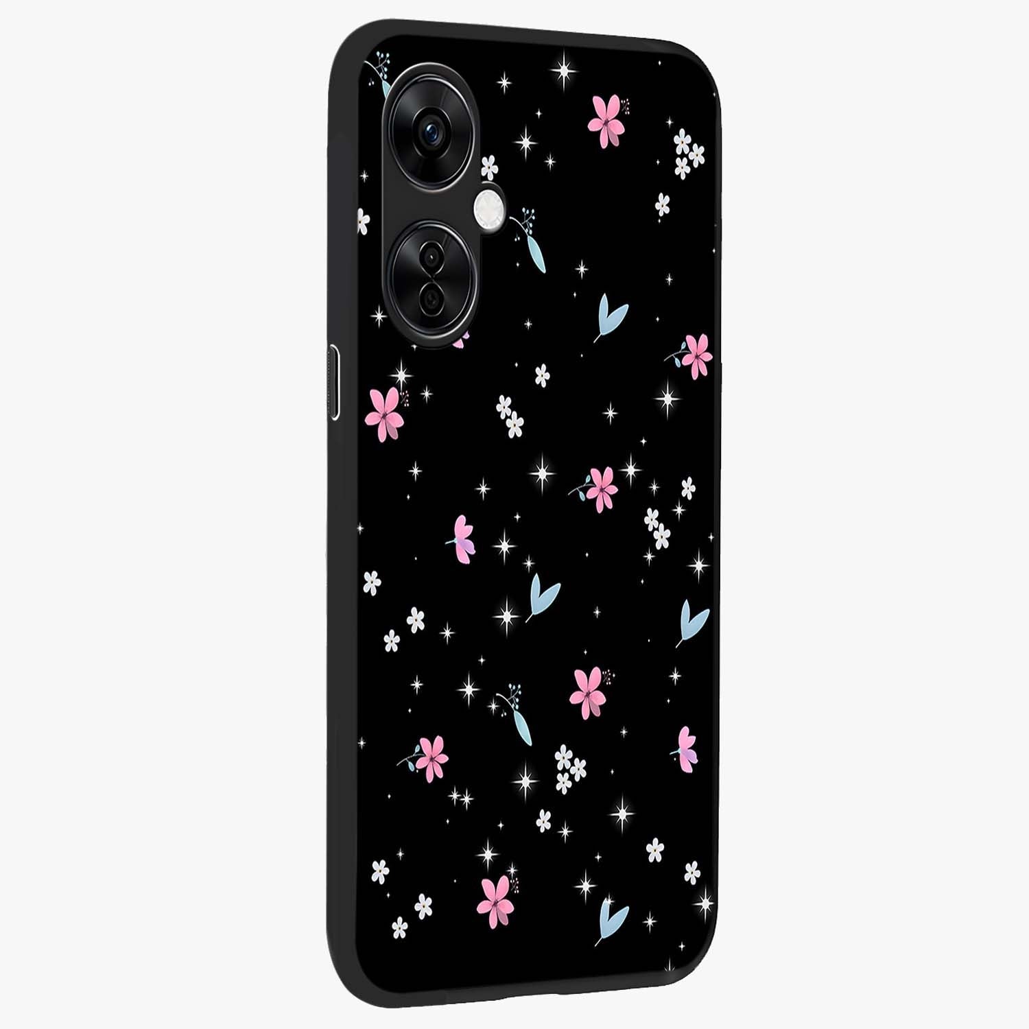 Black Aesthetic Wallpapers Glass Case for 1+Nord CE 3 Lite side perspective highlighting sleek edges and premium dark design