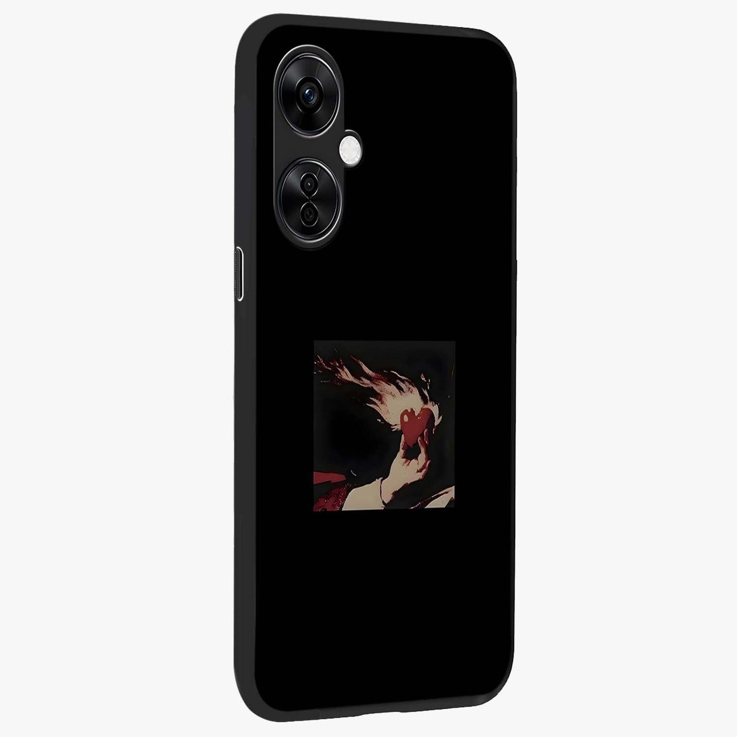 Blazing Heart Faith Glass Case for 1+Nord CE 3 Lite displayed upright for powerful spiritual visibility and premium finish.