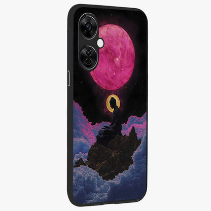 Buddha and Planets Glass Case for 1+Nord CE 3 Lite side perspective highlighting divine illustration details and premium build