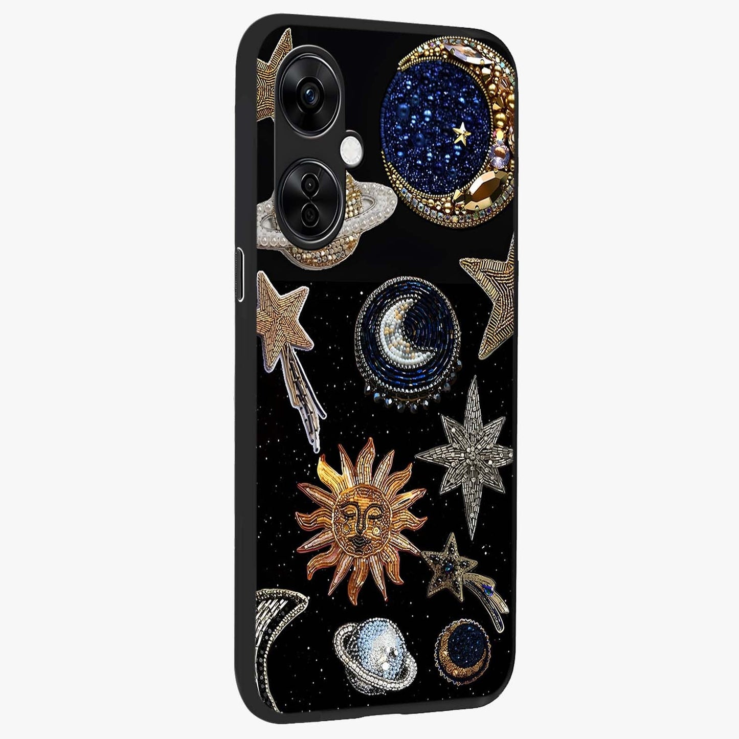 Celestial Gem Constellations Glass Case for 1+Nord CE 3 Lite side perspective highlighting intricate star patterns and premium build