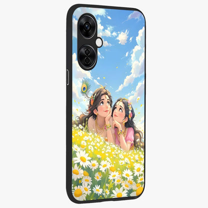 Daisy Daydream Love Glass Case for 1+Nord CE 3 Lite side perspective highlighting charming floral textures and premium edge finish