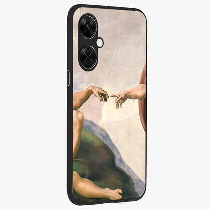 Divine Touch Art Glass Case for 1+Nord CE 3 Lite side perspective highlighting detailed artwork and premium edge finish