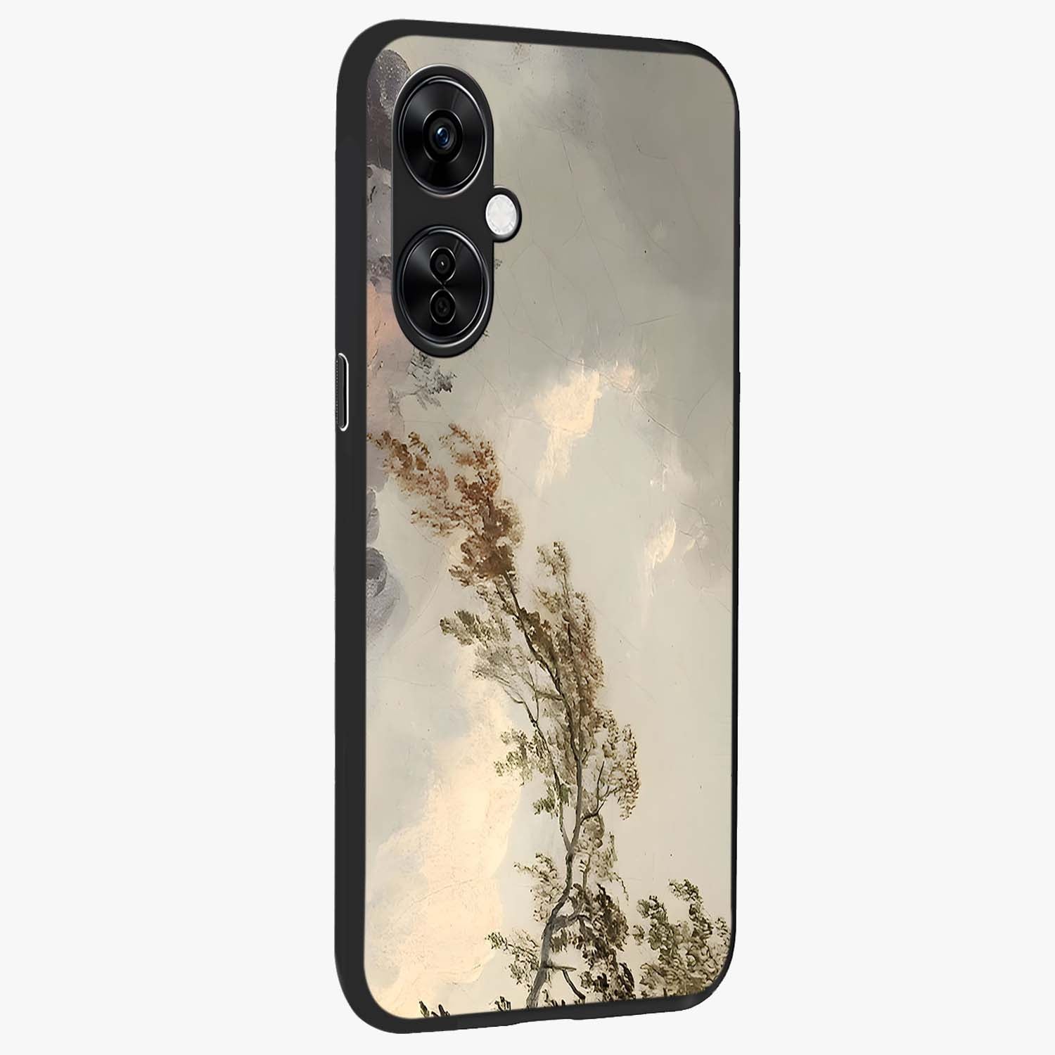Dreamlike Wind Field Glass Case for 1+Nord CE 3 Lite side perspective highlighting smooth gradients and premium edge finish
