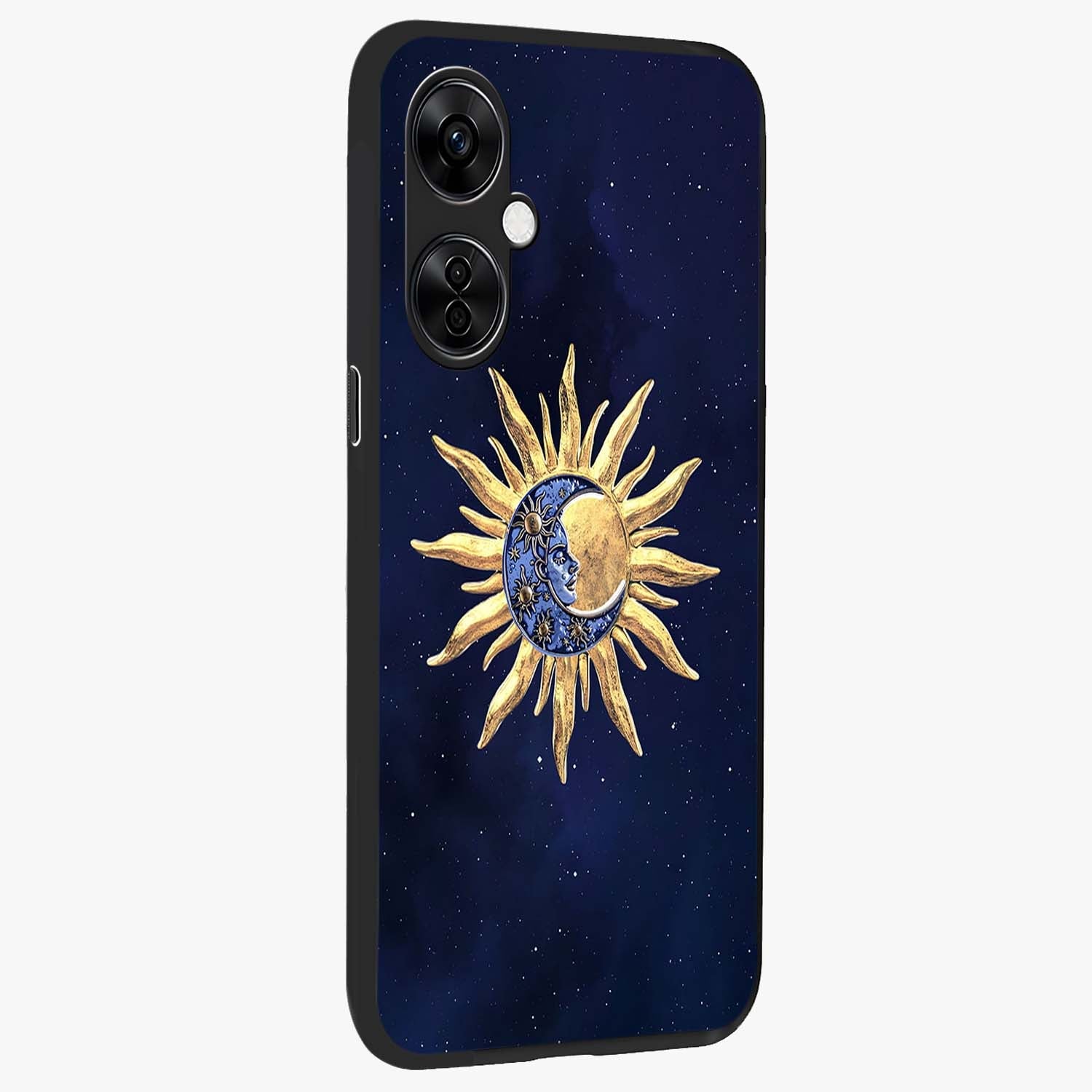 Eternal Cosmic Balance Glass Case for 1+Nord CE 3 Lite side perspective highlighting intricate space detailing and smooth build
