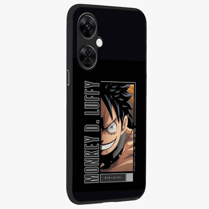 Fearless Pirate Smile Glass Case for 1+Nord CE 3 Lite side perspective highlighting detailed character illustration and sleek build