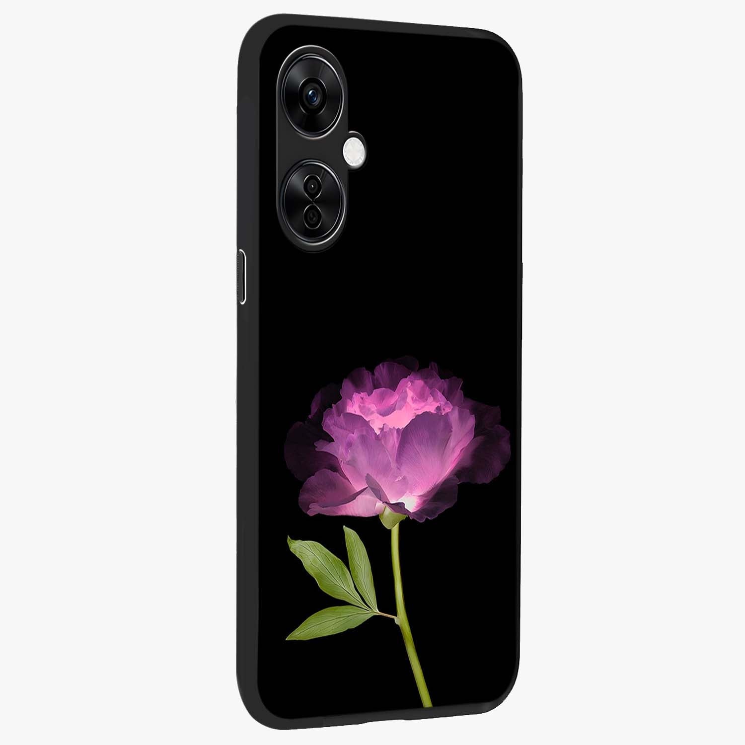 Glow Petal Bloom Glass Case for 1+Nord CE 3 Lite side perspective highlighting glowing bloom textures and sleek edges