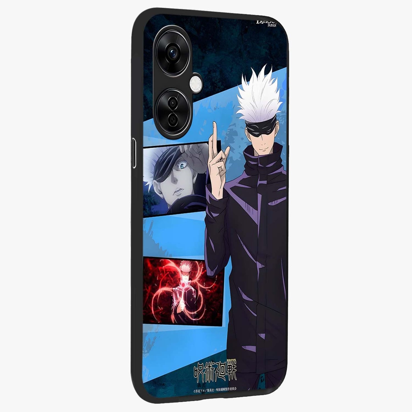 Infinite Curse Sorcerer Glass Case for 1+Nord CE 3 Lite displayed upright for intense fantasy visibility and premium finish.