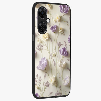 Lilac Breeze Harmony Glass Case for 1+Nord CE 3 Lite side perspective highlighting calming textures and premium build