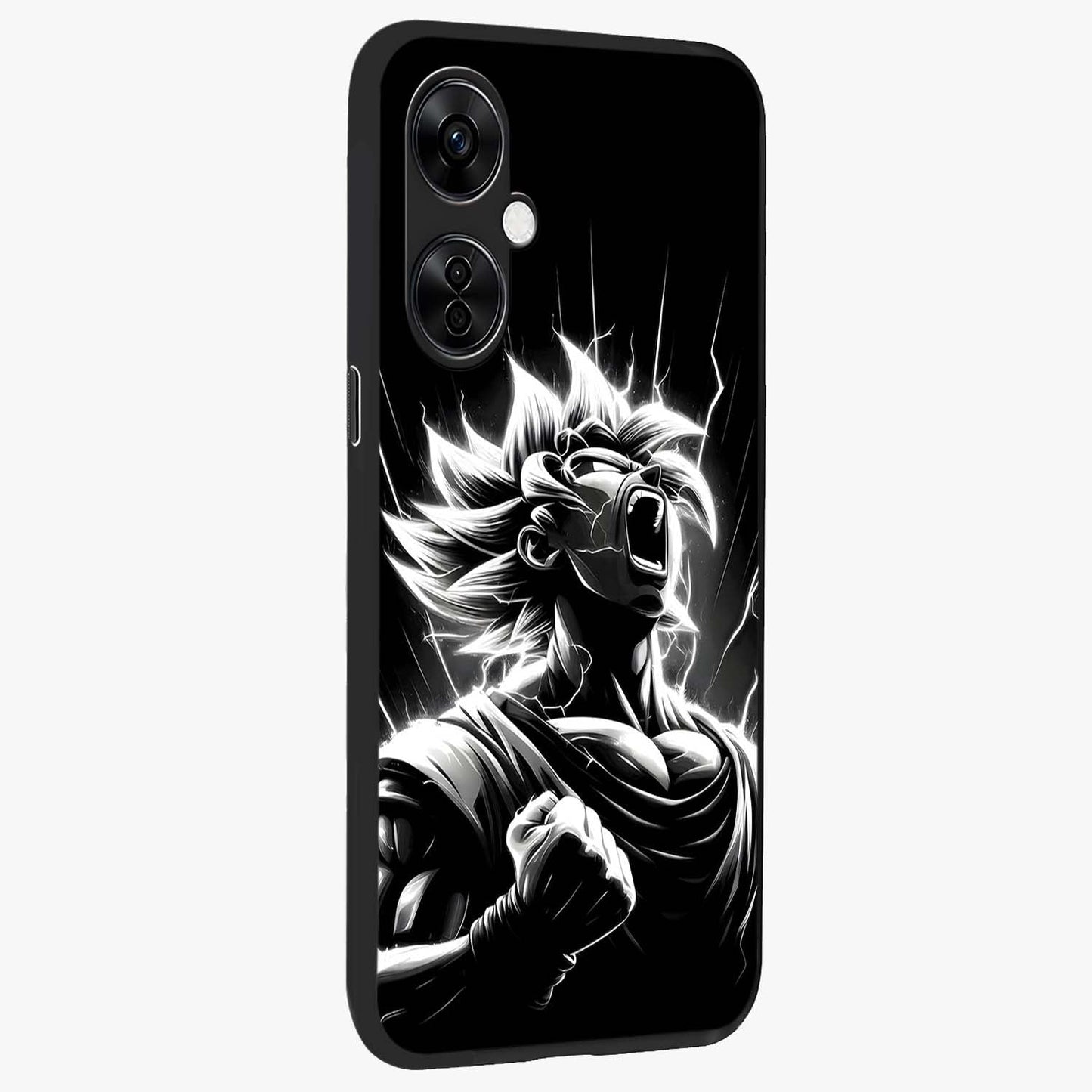 Limitless Power Unleashed Glass Case for 1+Nord CE 3 Lite side perspective highlighting strong textures and sleek premium build