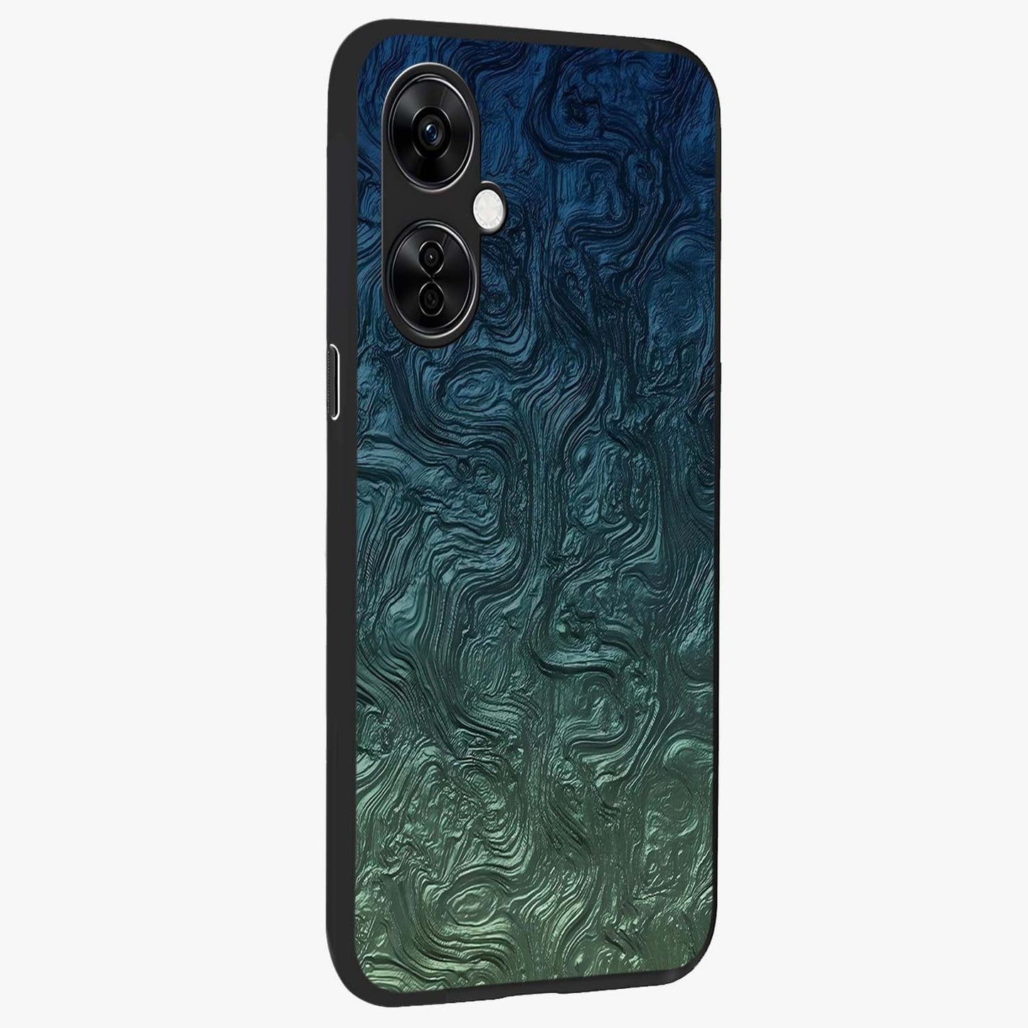 Marble Dream Blur Glass Case for 1+Nord CE 3 Lite side perspective highlighting refined marble textures and premium edges