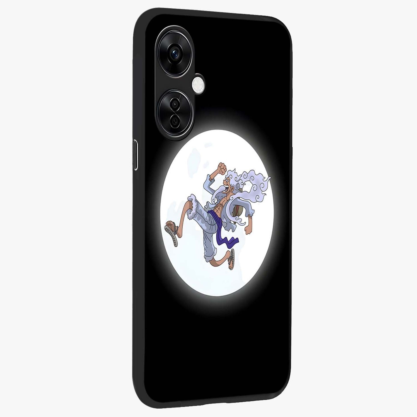 Moonlit Freedom Dance Glass Case for 1+Nord CE 3 Lite side perspective highlighting dynamic detailing and premium edge finish
