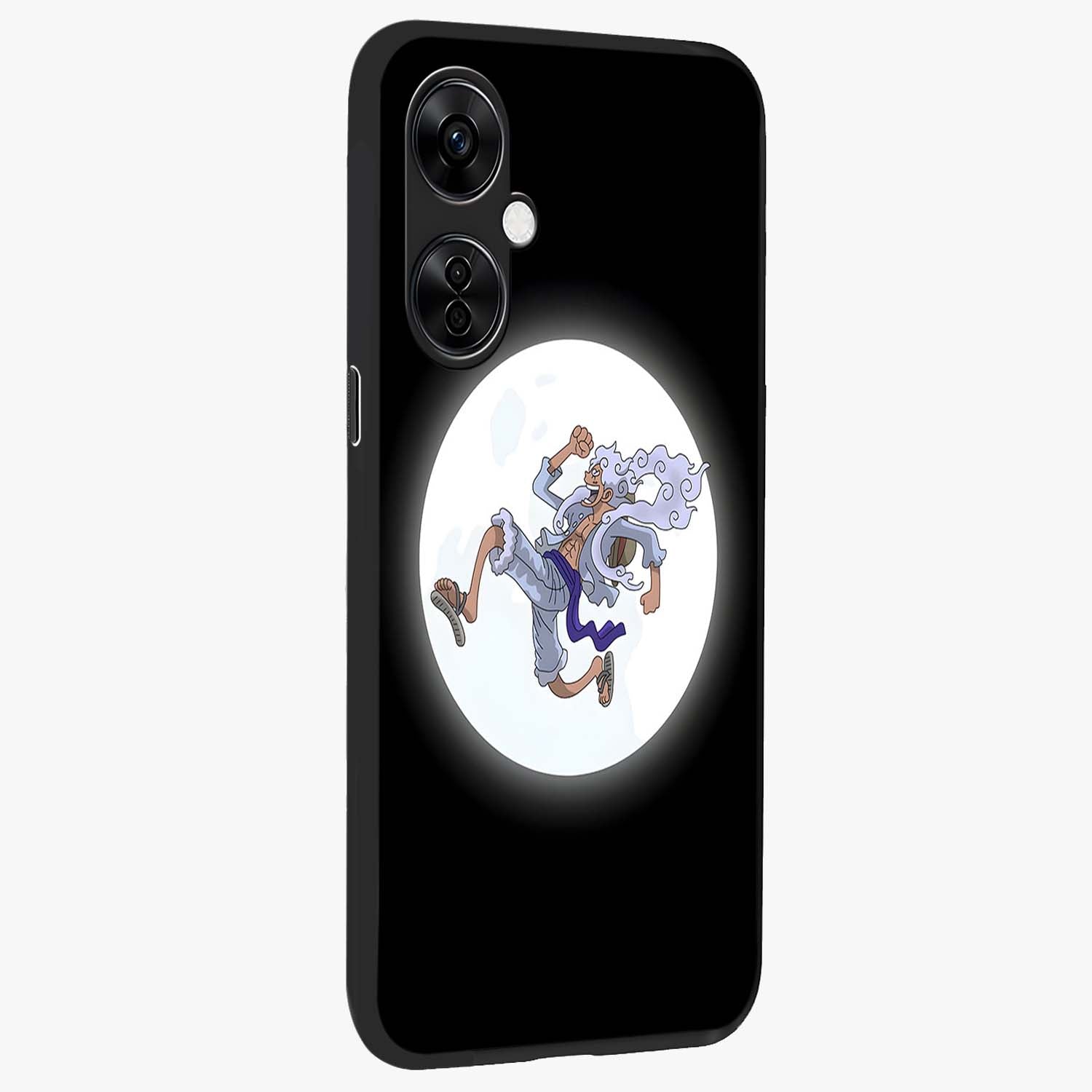 Moonlit Freedom Dance Glass Case for 1+Nord CE 3 Lite side perspective highlighting dynamic detailing and premium edge finish
