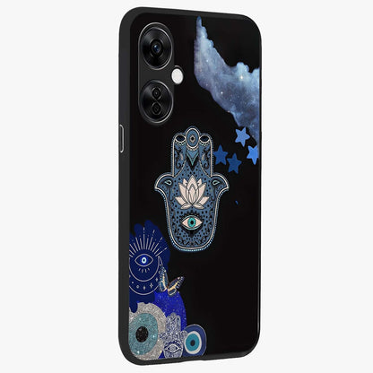 Mystic Hand Aura Glass Case for 1+Nord CE 3 Lite side perspective highlighting subtle textures and sleek premium build