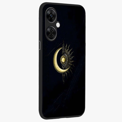 Mystic Lunar Flame Glass Case for 1+Nord CE 3 Lite side perspective highlighting intense flame textures and premium build