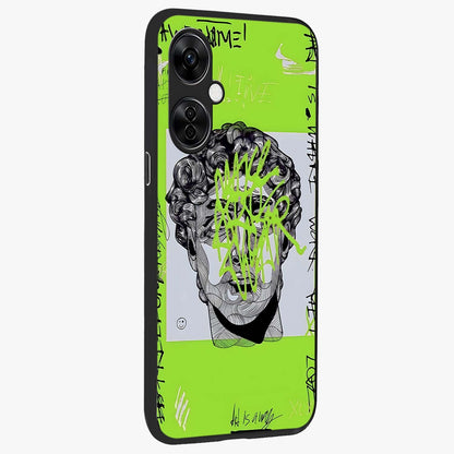 Neo Graffiti Rebellion Glass Case for 1+Nord CE 3 Lite side perspective highlighting vibrant street textures and premium edges