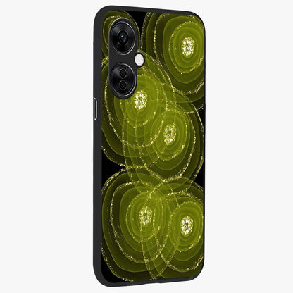 Neon Orbit Bloom Marble Glass Case for 1+Nord CE 3 Lite side perspective highlighting luminous textures and premium edges